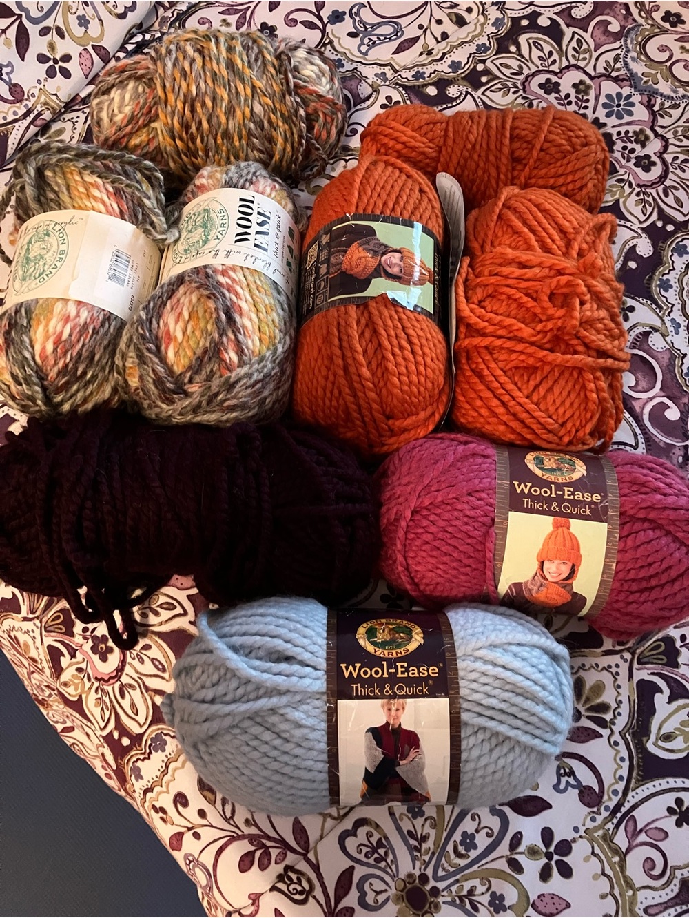 Lion Brand Wool Ease Thick n Quick Yarn 9 Skeins